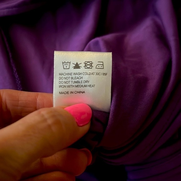 Patty Boutik Purple Collared Wrap Tie Long Sleeve Blouse Top! - Picture 10 of 10